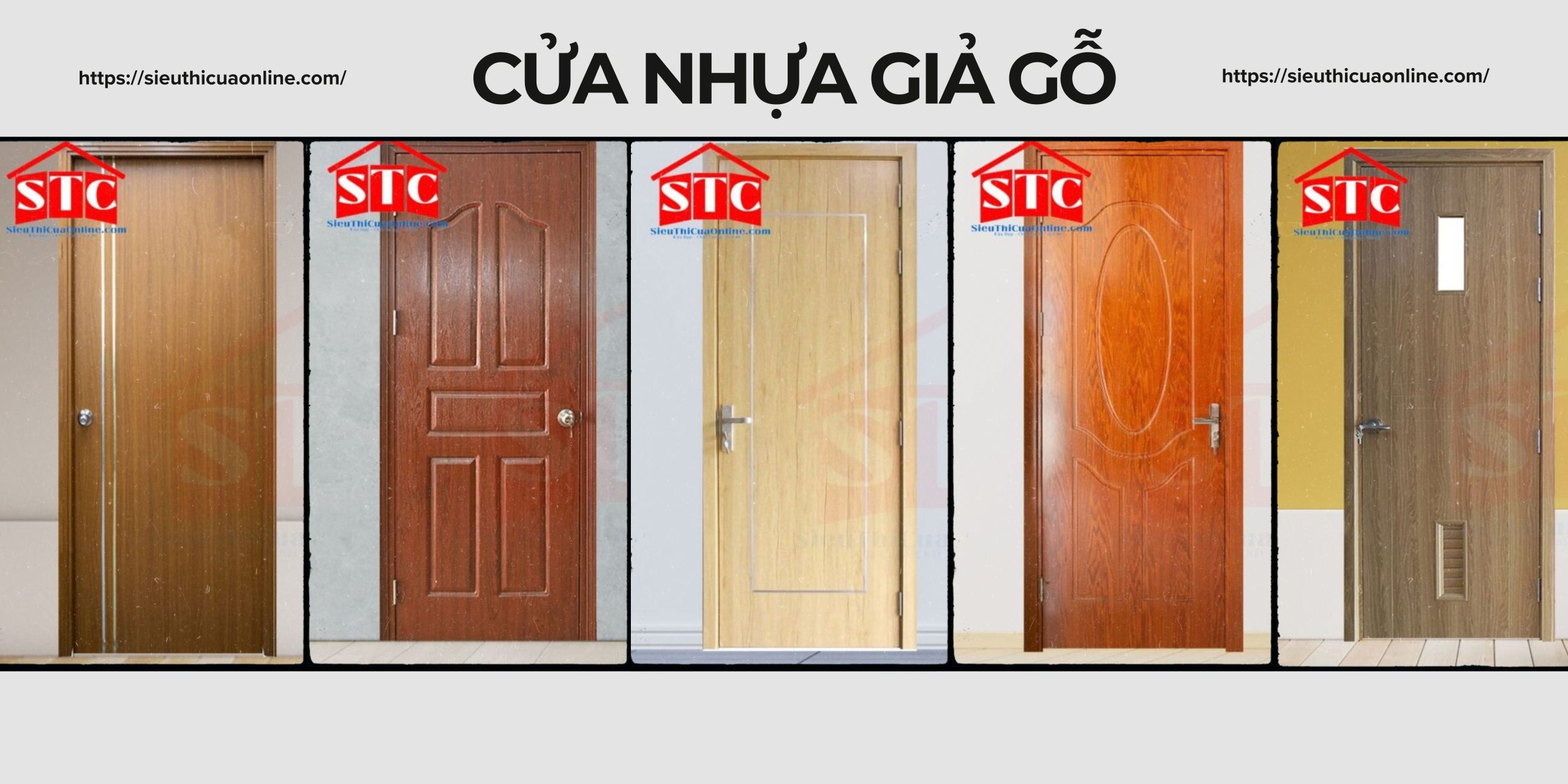 Mẫu cửa nhựa giả gỗ Composite được sản xuất bởi Sieuthicuaonline