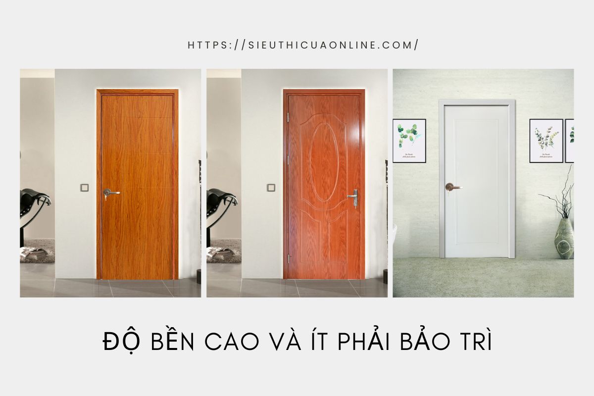 Cửa gỗ công nghiệp composite không bị cong vênh, nứt nẻ dưới tác động của nhiệt độ thay đổi.