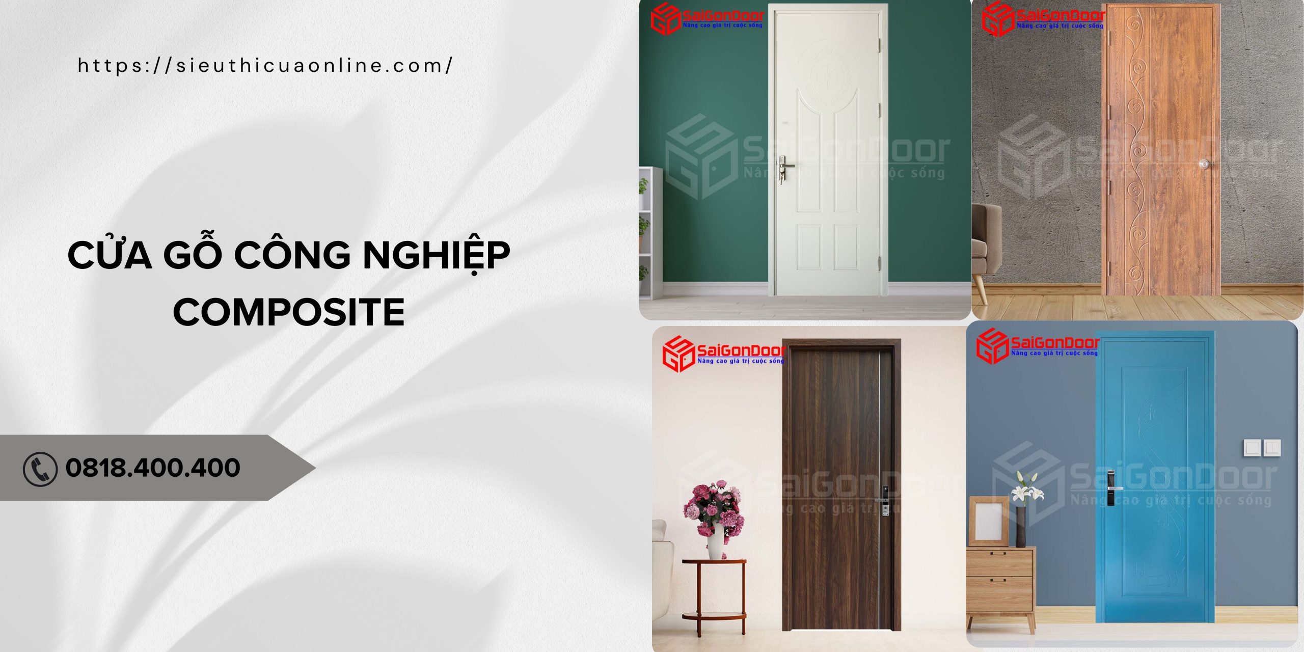 Cửa gỗ công nghiệp composite có độ bền cao và giúp tối ưu hóa chi phí.