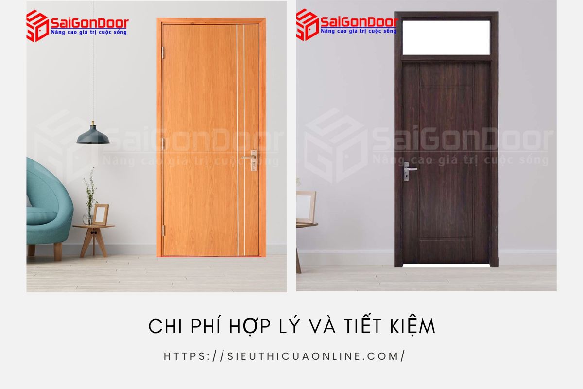 Cửa gỗ công nghiệp composite có giá thành hợp lý.