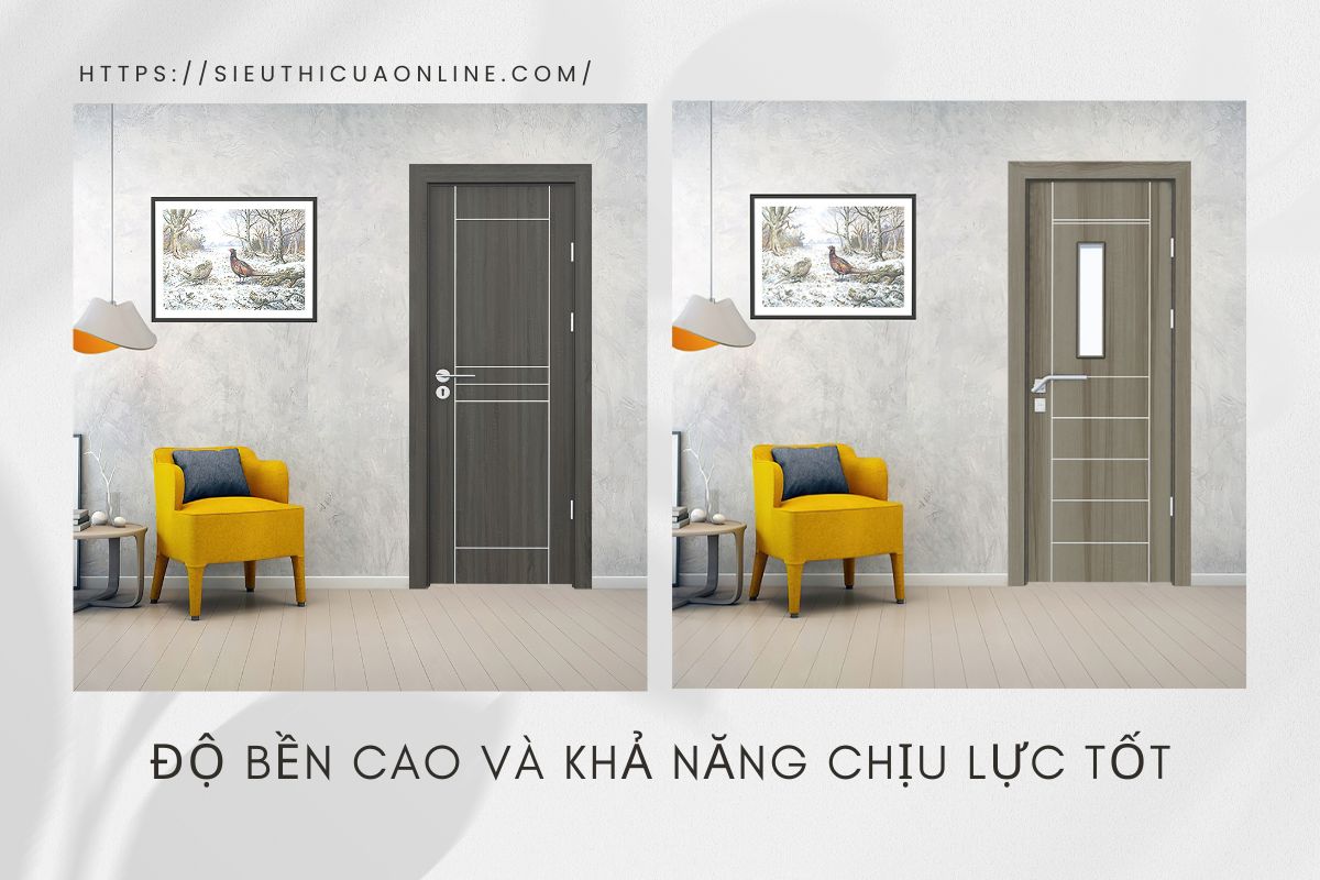 Cửa gỗ nhựa có độ bền cao và khả năng chịu lực tốt.