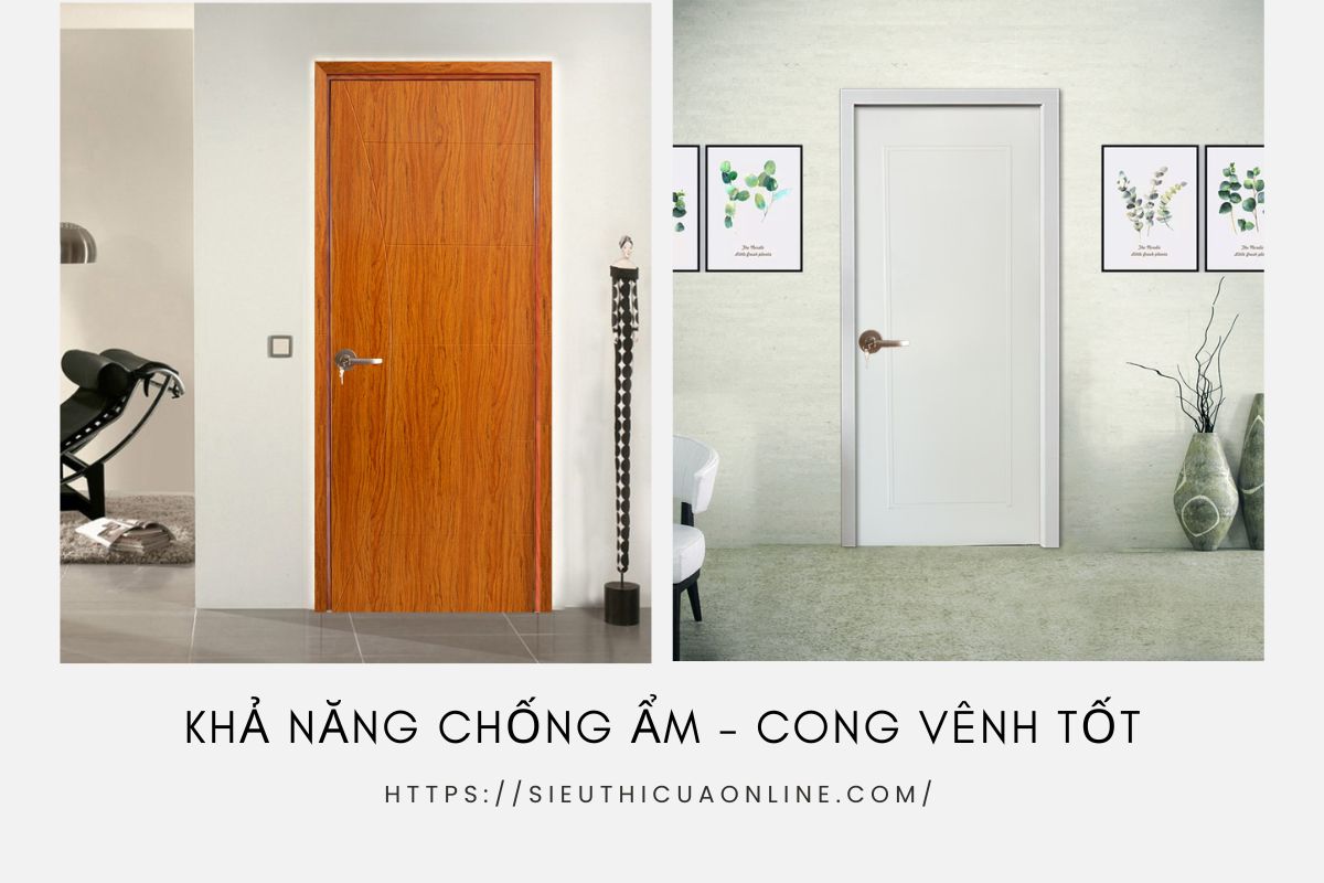 Cửa gỗ nhựa có khả năng chống ẩm và cong vênh.