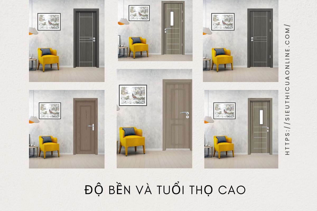 Cửa nhựa gỗ có độ bền và tuổi thọ cao.