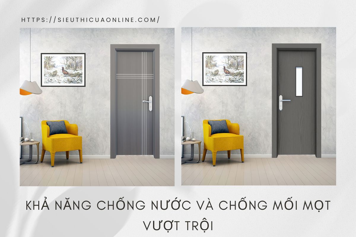 Cửa nhựa gỗ không bị ảnh hưởng bởi độ ẩm cao.