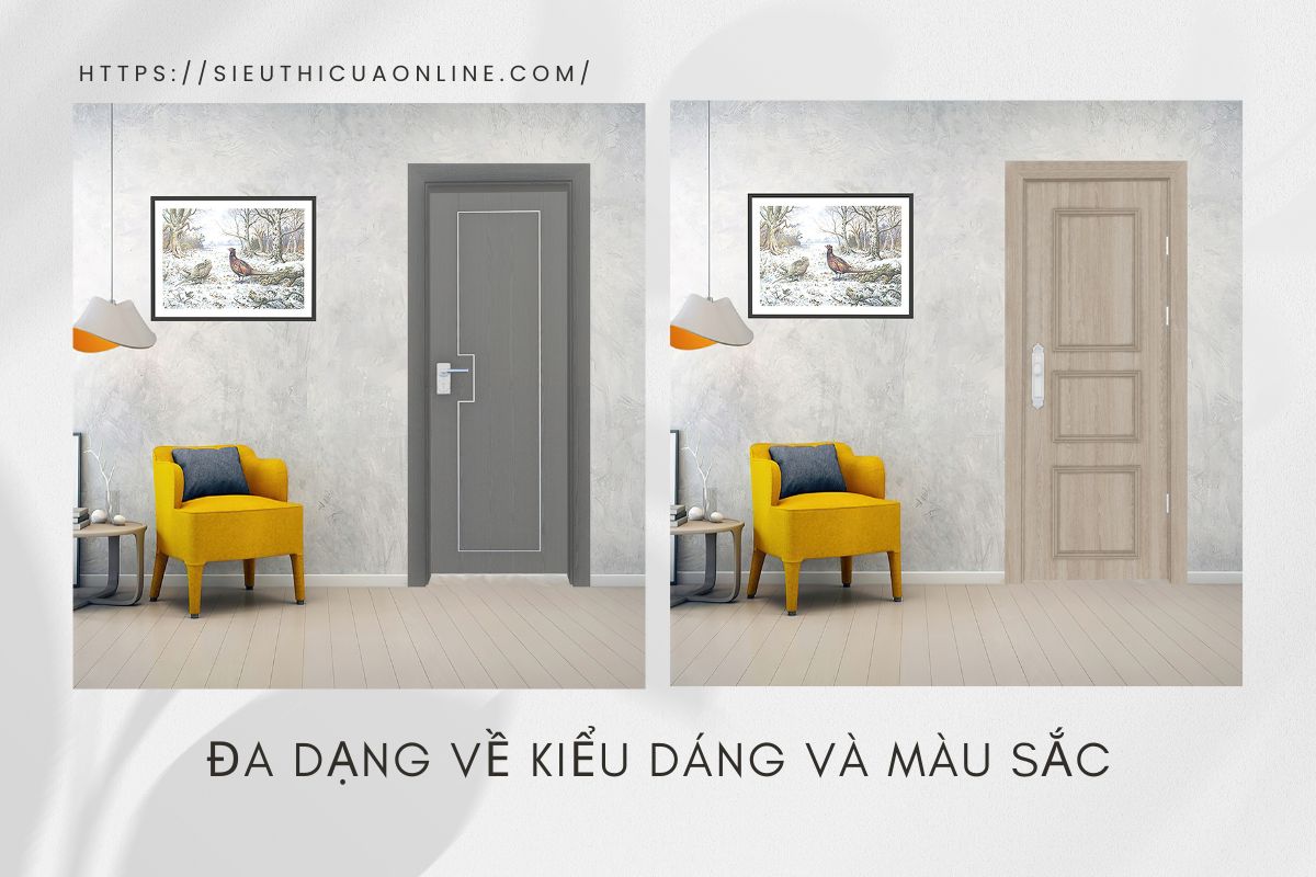 Cửa nhựa gỗ mang đến sự đa dạng trong lựa chọn về màu sắc và kiểu dáng.