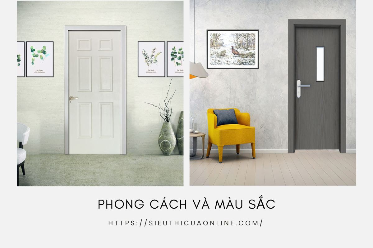 Khi chọn mua cửa nhựa gỗ cần cân nhắc đến phong cách và màu sắc cửa.